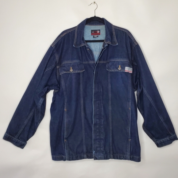 Nike Jordan Two3 Jean Jacket Size XL Jumpman Vintage 00's Loose Cut Trucker Rare - Picture 1 of 16